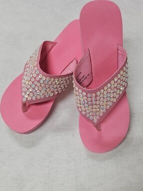 Pink Jeweled Women’s Platform Thong Sandals